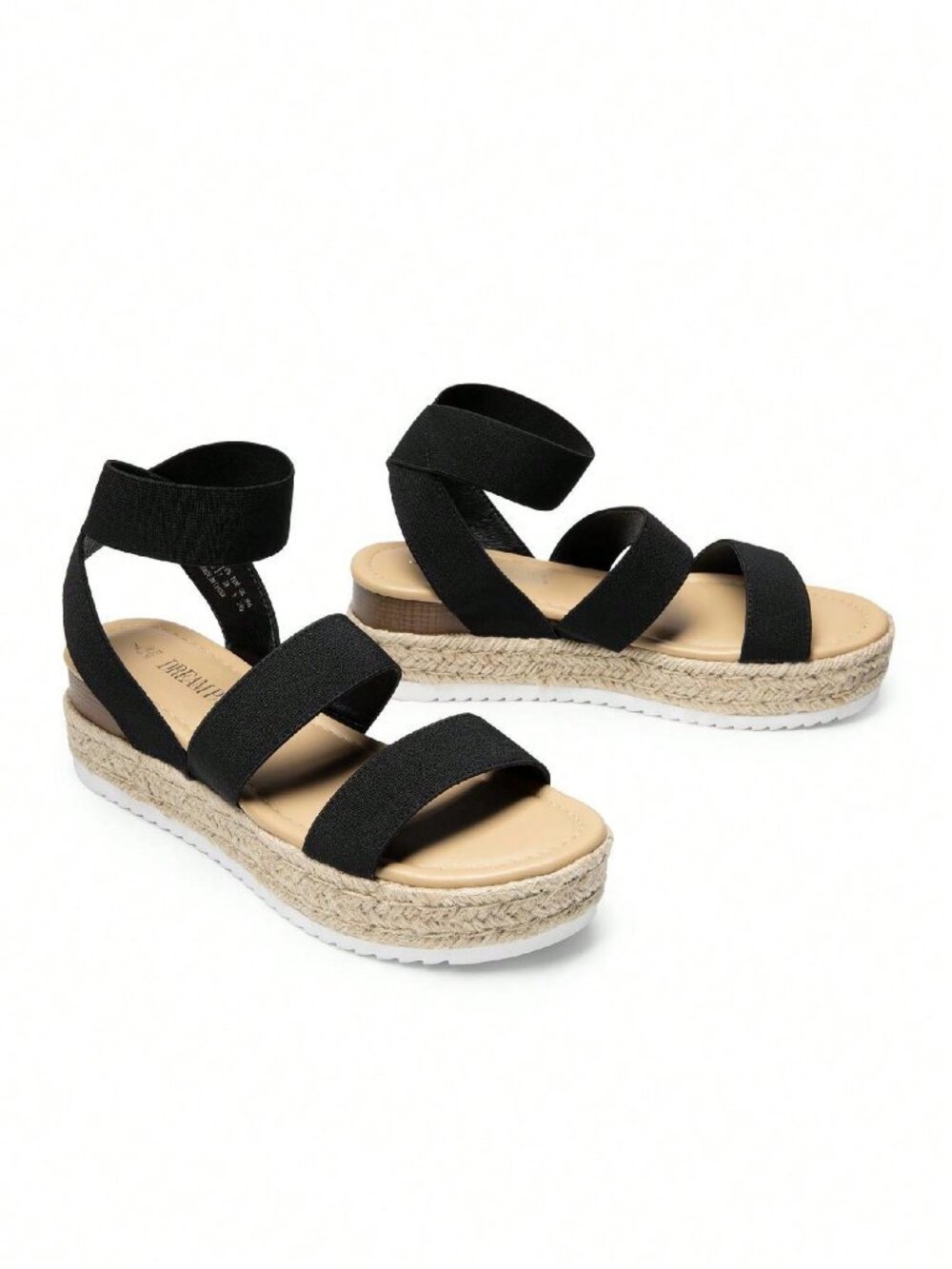 Black Vacation Women's Wedges Open Toe Ankle Strap Buckle Ankle Strap Sandals - Picture 8 of 11
